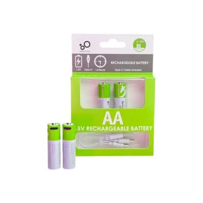 USB Type-C-এর মাধ্যমে রিচার্জেবল Li-ion AA ব্যাটারি 1.5V (2 পিস সেট)