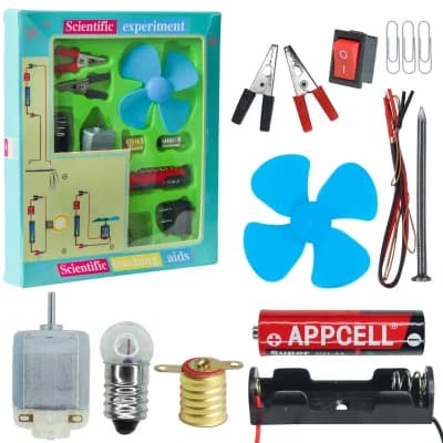 বিজ্ঞানসম্মত পরীক্ষ Knie kit – শিশুদের জন্য বিজ্ঞান কিট, STEM কিট, শিক্ষার্থীদের জন্য মোটর ফ্যান টয়সহ বৈদ্যুতিক সার্কিট কিট, শিক্ষার্থীদের জন্য DIY বিজ্ঞান কিট, বিজ্ঞান পরীক্ষার কিট