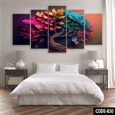 ৩D ওয়াল ক্যানভাস ১৮×৩৬ ইঞ্চি ৫টি পান্ডা ১ সেটে