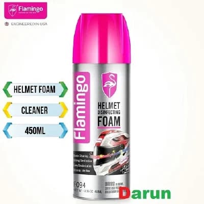 Flamingo হেলমেট ডিসইনফেক্টিং ফোম ক্লিনার 450ml, Motorcycle হেলমেট ফোম ক্লিনার