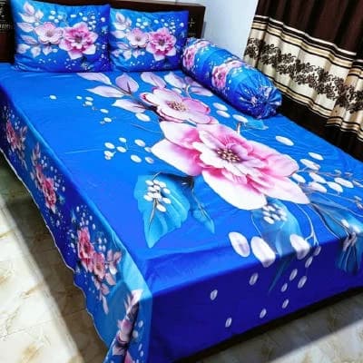 ৩ডি প্রিন্টেড বেডশিট ও ২ পিস বালিশের কভার