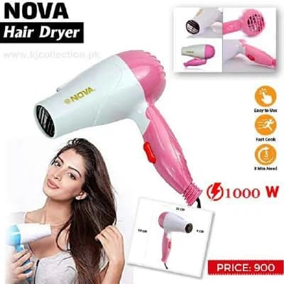 নোভা 1290 প্রফেশনাল foldingable হেয়ার ড্রায়ার 1000W