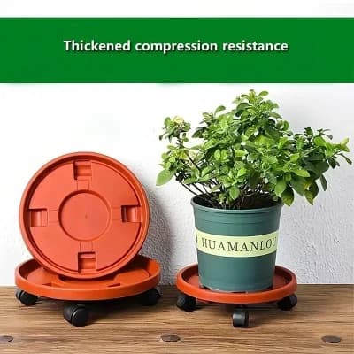Planter Trolley, গোলাকার ফুলের পট মুভার উইথ উইলস, Plant Trolley, Cylinder Trolley, Easily Movable Stand with Wheels, Gas Trolley, LPG Cylinder Stand, Water Bottle Trolley, Flower Pot Stand