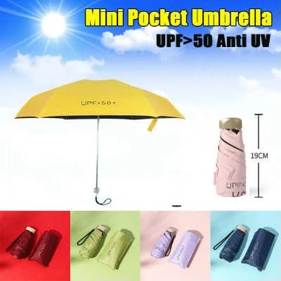 UV Protection UPF ছাতা, ছোট UV Protection ট্রাভেল ছাতা, বৃষ্টি ও সূর্য থেকে রক্ষা