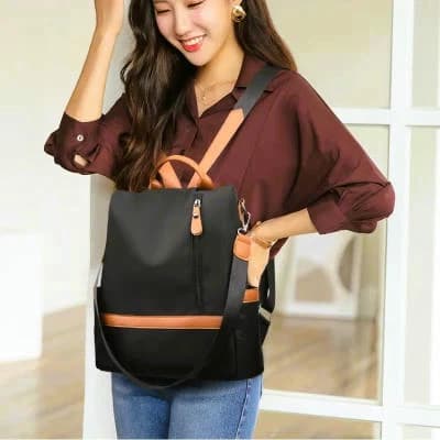 নারী বড় ক্যাপাসিটি Outdoor Tote Bag (কমলা/কালো)