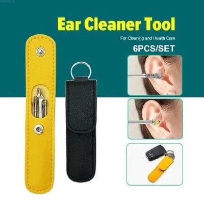 ৬PCS Ear Pick Set পোর্টেবল Ear Cleaner Set স্টেইনলেস স্টীল Earpick Ear Wax Curette Remover